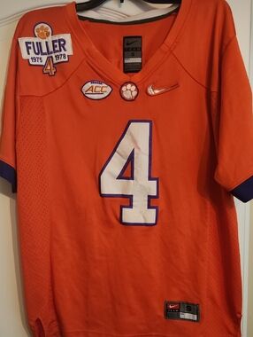 Nike Deahaun Watson Orange Clem Football Jersey with White & Purple Accents - #4